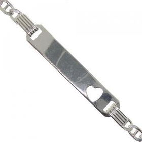 Sterling Silver Baby ID Bracelet w/ Gucci Links 6 Inchsterling 