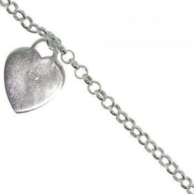 Sterling Silver Baby Heart Tag Bracelet Adjustablesterling 