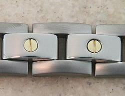 Stainless Steel Titanium and 18KT Gold Braceletstainless 