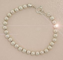 Childrens Sterling Silver Bead Braceletchildrens 