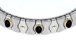 Brushed/Polished Steel & 18KT Gold Modern Braceletbrushed 