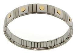 Brushed/Polished Steel & 18KT Gold Modern Braceletbrushed 