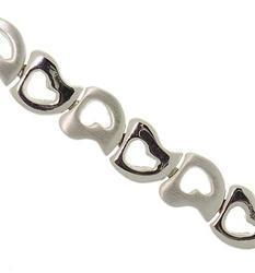 Sterling Silver Heart Link Braceletsterling 