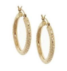 Laser Cut Solid Gold Hoop Earringslaser 