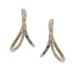 Two-Tone Gold Hoop Earringstwo 