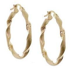 Gold Laser Cut Twisted Hoop Earringsgold 