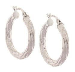 Laser Cut White Gold Hoop Earringslaser 