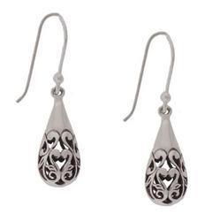 Sterling Silver Dangle Filigree Frech Wire Earringssterling 