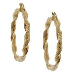 High Polished Twisted Gold Hoop Earringshigh 