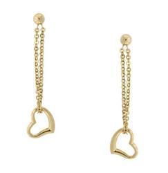 Gold Heart Dangle Stud Earringsgold 