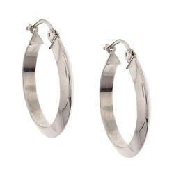 High Polished White Gold Hoop Earringshigh 