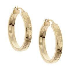 Gold Greek Key Hoop Earringsgold 