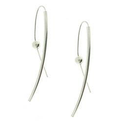 Sterling Silver Wire Earrings With Ballsterling 