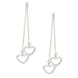 Sterling Silver Dangle Heart Earringssterling 