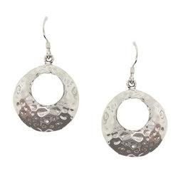 Sterling Silver Hammered Dangle Earringssterling 