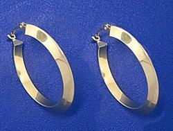 Genuine 14K Gold Modern Hoop Earringsgenuine 