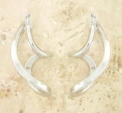 14K White Gold Large Twisted Eternity Hoop Earringswhite 