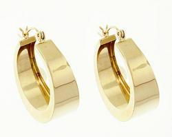 Wide 14k Gold Hoop Earringswide 