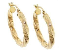 14K Gold Big Twist Hoop Earringsgold 