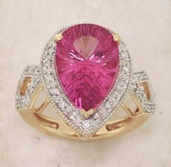 Pink Topaz and Diamond 14K Gold Ringpink 