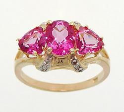 Pink Topaz and Diamond Gold Ringpink 