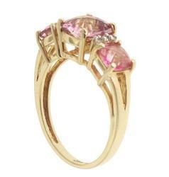 Pink Topaz and Diamond 14K Gold Ringpink 