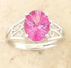 Radiant Pink Topaz White Gold Ringradiant 