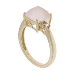 Rose Quartz Diamond 14K Gold Ringrose 