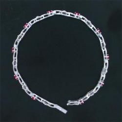 Delicious Red Ruby and Diamond White Gold Braceletdelicious 