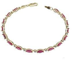 Marquise Ruby and Diamond Gold 7' Braceletmarquise 