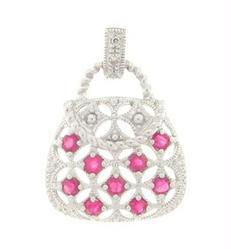 Ruby and Diamond White Gold Purse Pendantruby 