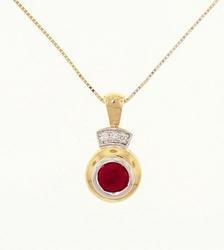 Ruby and Diamond 14K Gold Pendant Necklaceruby 