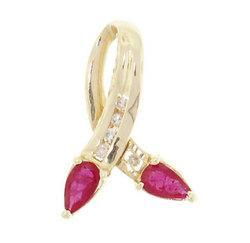 Twin Rubies 14K Gold Diamond Pendanttwin 