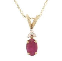 Ruby and Diamond Gold Pendant Necklaceruby 