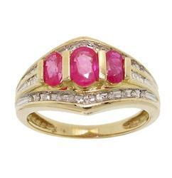 Oval Cut Ruby Diamond Gold Ringoval 