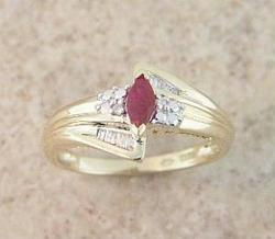 Ruby Diamond and Gold Ringruby 