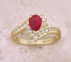 Ruby, Diamond and 14K Gold Ringruby 