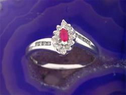 Ruby and Diamond White Gold Cluster Ringruby 