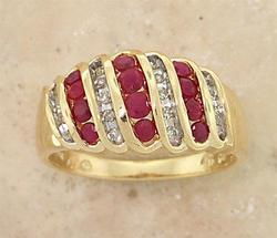 Ruby and Diamond Gold Ringruby 