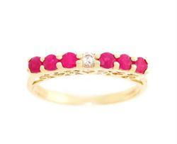 Red Delicious Ruby and Diamond Filigree Gold Ringred 