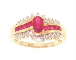 Ruby and Diamond Genuine Gold Cocktail Ringruby 