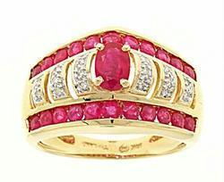 Ruby and Diamond Vine 14K Gold Ringruby 