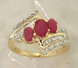 Red Delicious Ruby and Diamond 14K Gold Ringred 