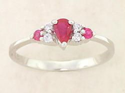 Delicious Red Ruby and Diamond 14K White Gold Ringdelicious 