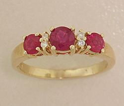 Ruby and Diamond 14K Gold Ringruby 