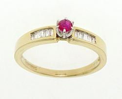 Ruby and Diamond 14K Gold Ringruby 