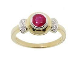 Ruby Diamond and 14K Gold Ringruby 