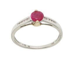 Ruby and Diamond 14K Two-tone Gold Modern Ringruby 