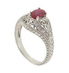 Ruby Diamond 14K White Gold Ringruby 