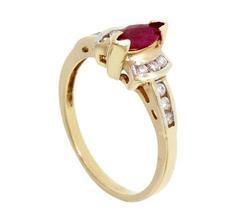 Marquise Cut Ruby Diamond 14K Gold Ringmarquise 